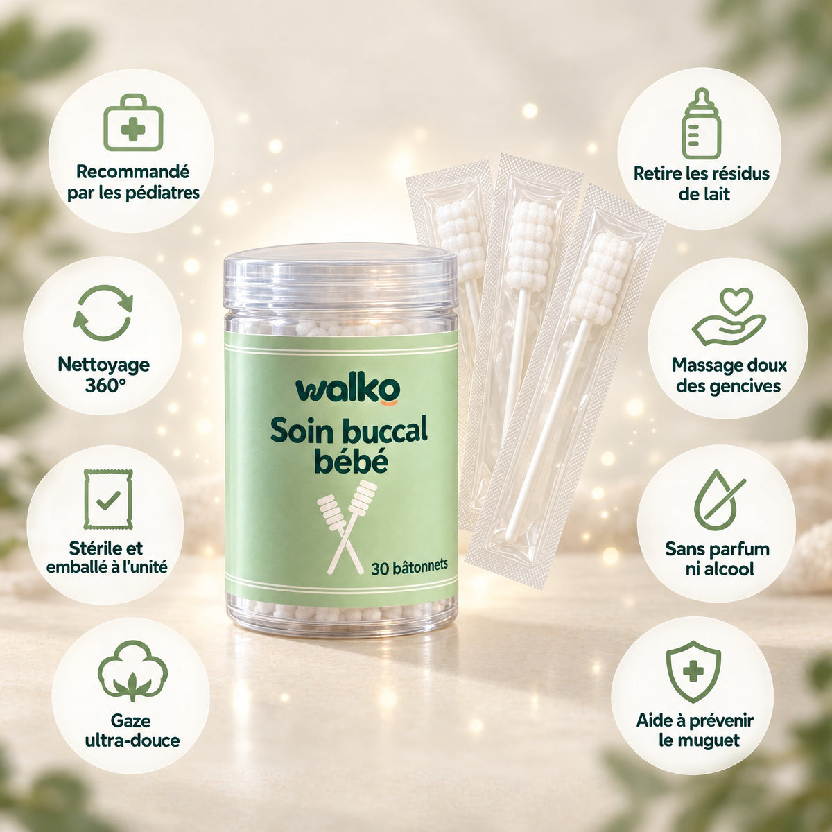 Walko Soin buccal bébé — pot de 30 bâtonnets et ses 8 bénéfices